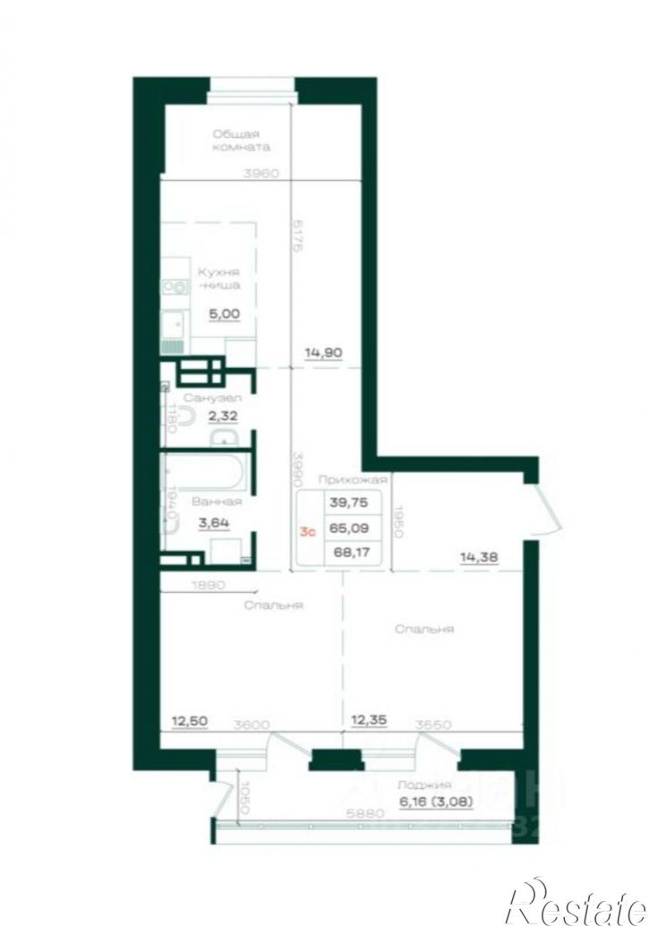 3-комн квартира пр-кт Строителей, 18,  д. 18