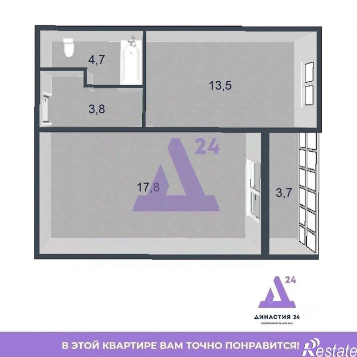 2-комн квартира ул Кутузова, 14А,  д. 14А