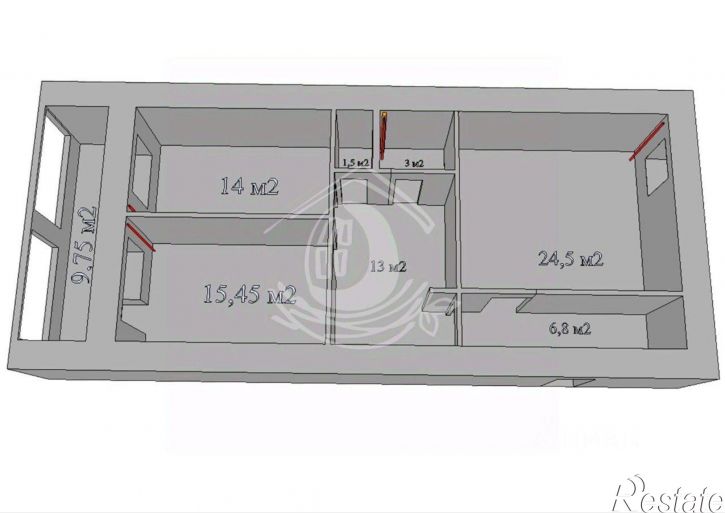 3-комн квартира улица Петра Сухова, 34,  д. 34