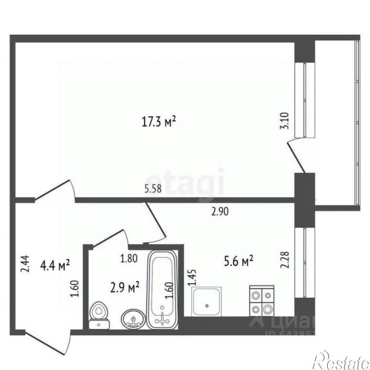 1-комн квартира проспект Строителей, 35,  д. 35