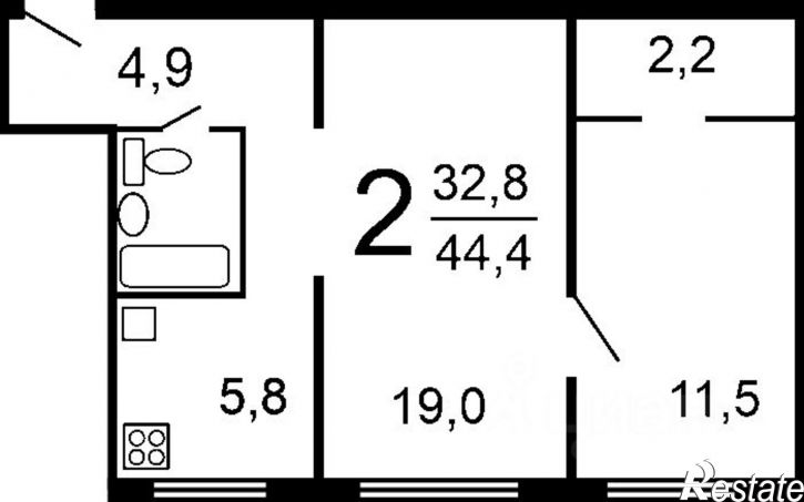2-комн квартира улица Шукшина, 19,  д. 19