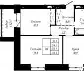 2-комн, 57 кв м, этаж 5/9 ул Чернышевского, 193