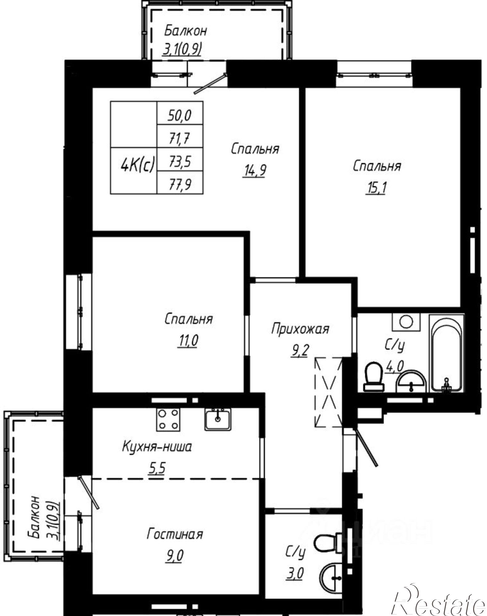 Купить квартиру за 11 502 800 рублей на ул Чернышевского, 209