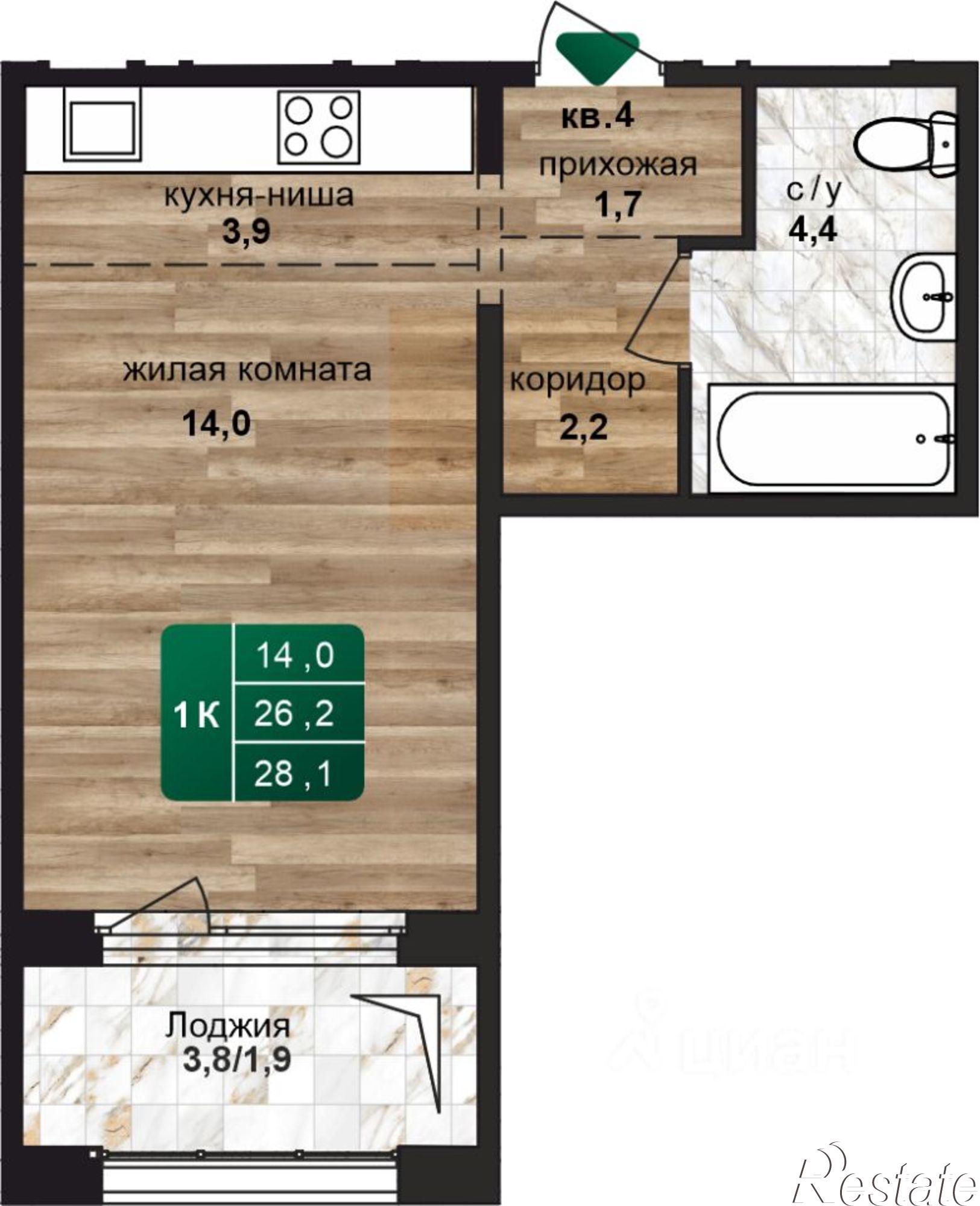 Купить квартиру за 4 300 000 рублей на 6-я Нагорная улица, 31