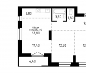 3-комн, 62 кв м, этаж 5/16 ул Никитина, 10