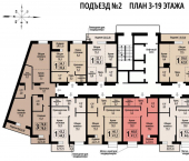 1-комн, 41 кв м, этаж 6/23 ул Промышленная, 13А