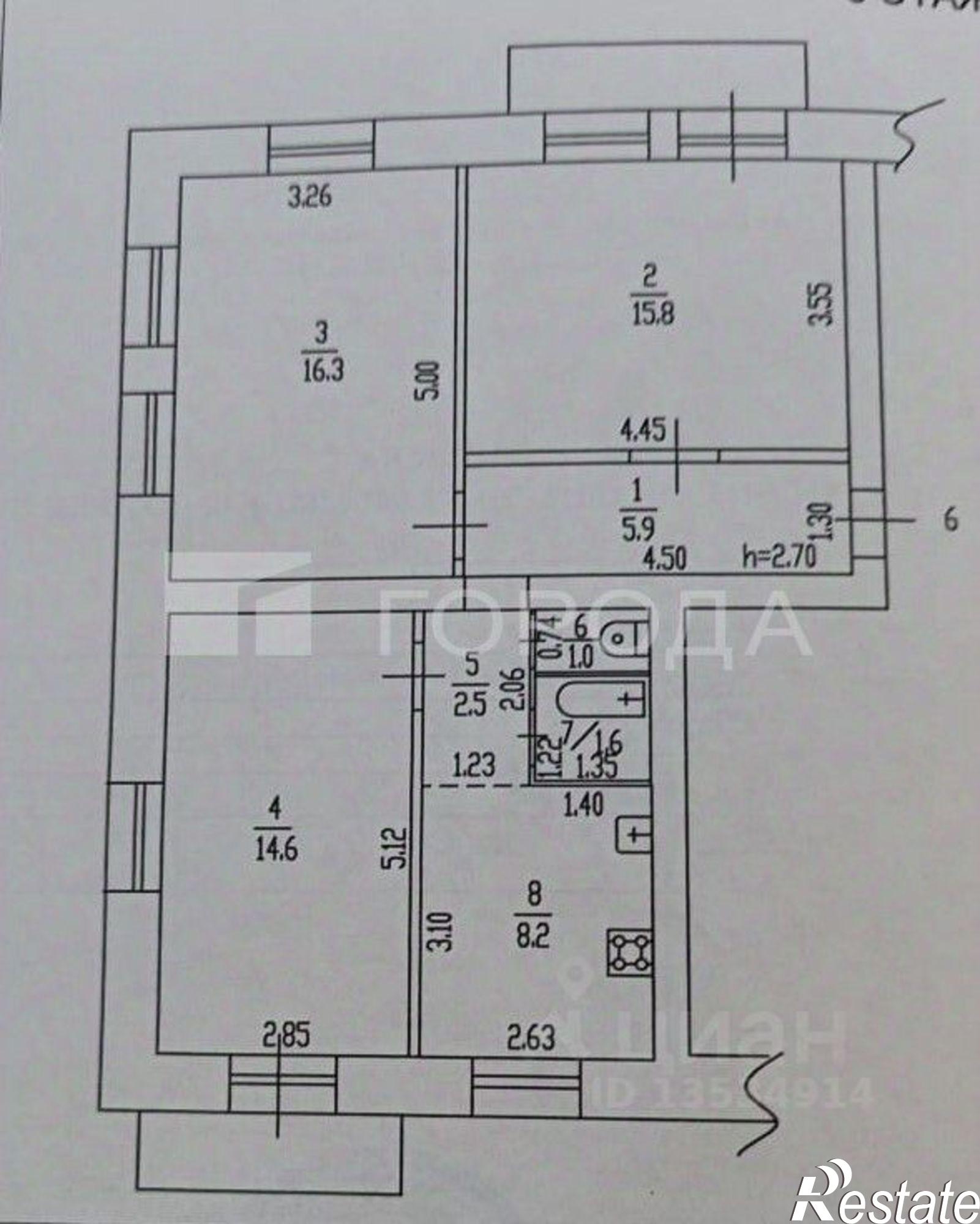 Купить квартиру за 5 400 000 рублей на ул Матросова, 11 6