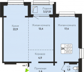 3-комн, 89 кв м, этаж 2/10 улица Солнечная Поляна, 69