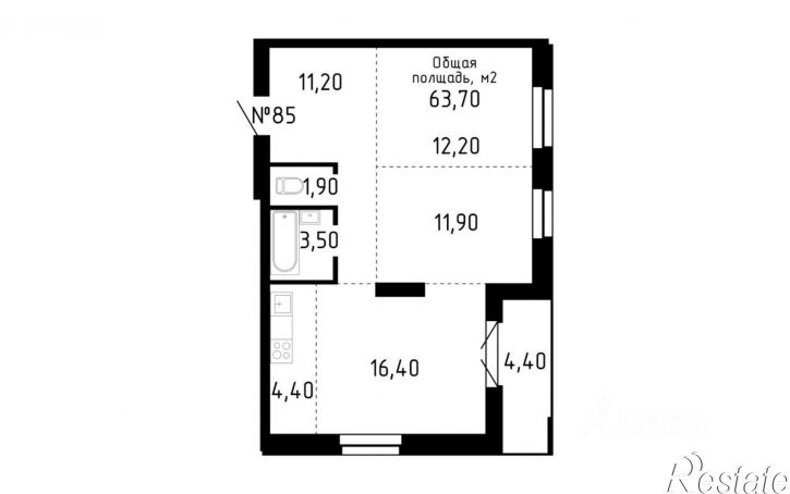 3-комн квартира в новом доме улица Никитина, 18,  д. 18