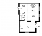 3-комн, 62 кв м, этаж 3/16 улица Никитина, 4