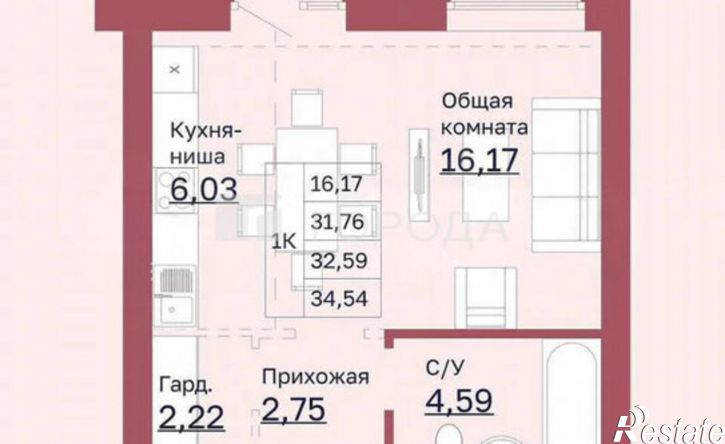 1-комн квартира в новом доме улица Короленко, 65,  д. 65