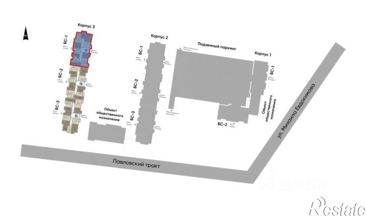 3-комн квартира в новом доме Павловский тракт, 196А,  д. 196А