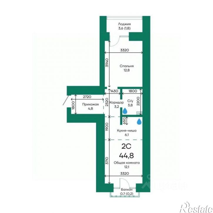2-комн квартира в новом доме Просторная улица, 390 к2,  д. 390 к2