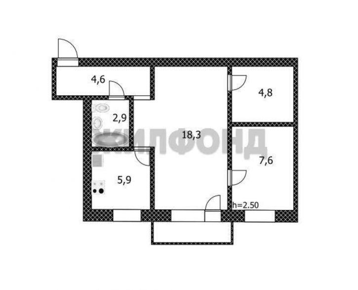 2-комн квартира Ким улица, д.33
