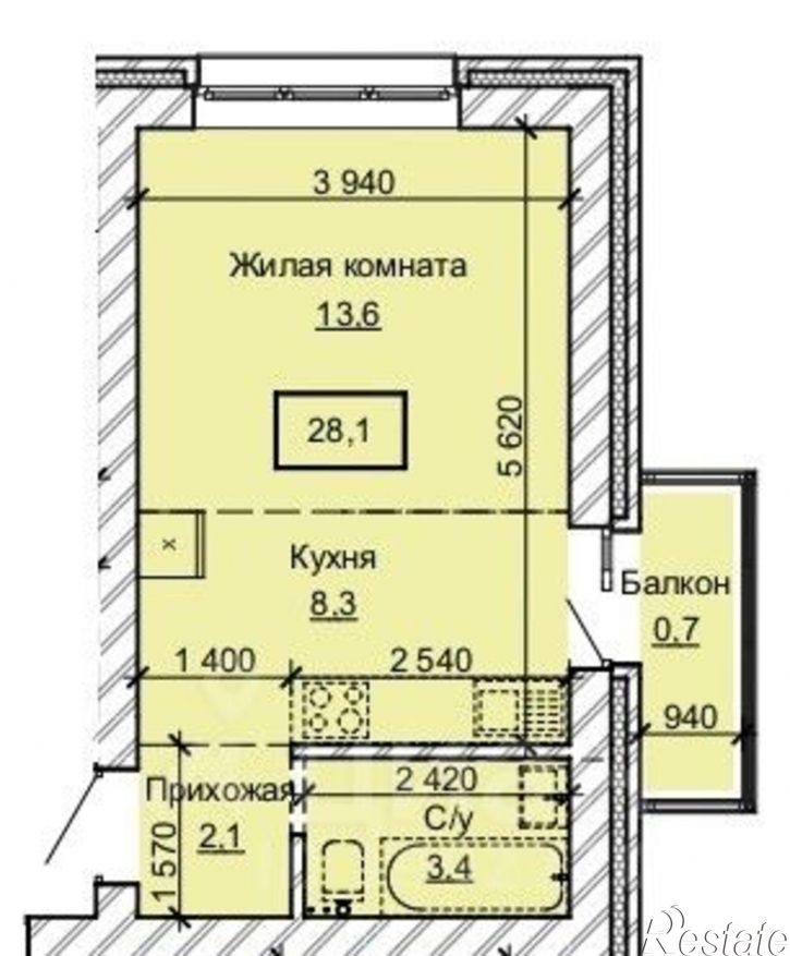 1-комн квартира в новом доме ул Анатолия, 304б,  д. 304б