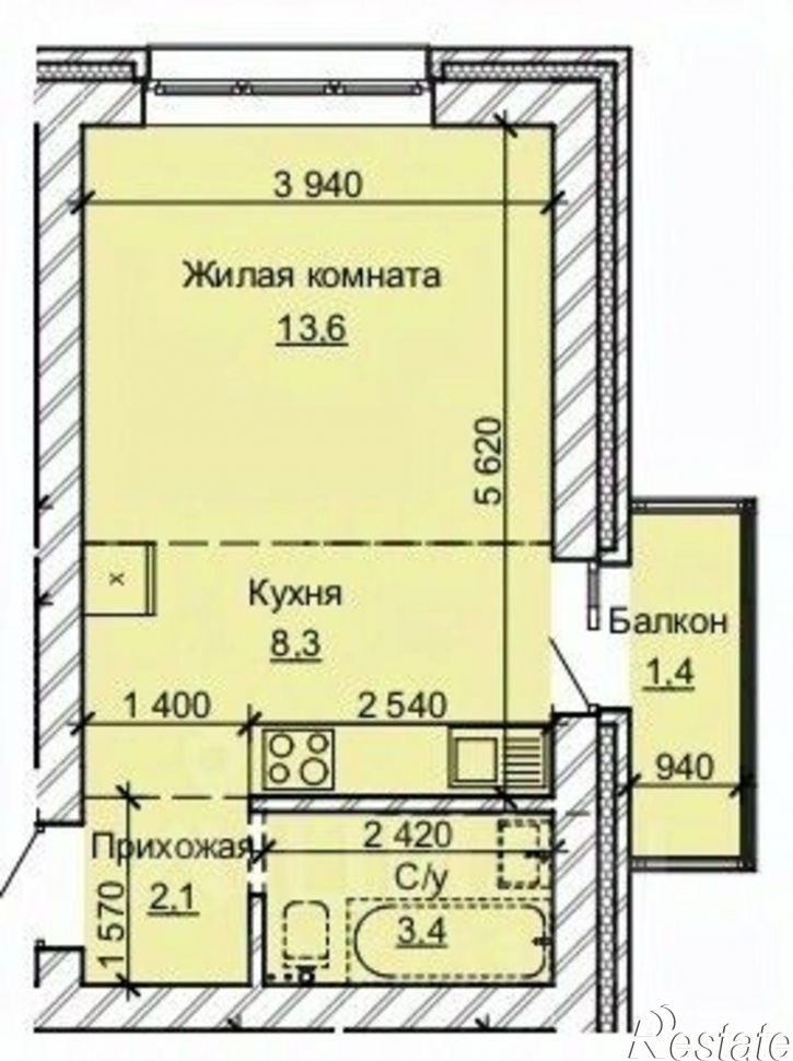 1-комн квартира в новом доме ул Анатолия, 304,  д. 304