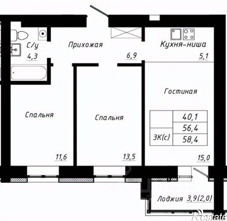 3-комн квартира в новом доме Павловский тракт, 196а 2,  д. 196а 2,  к. 2