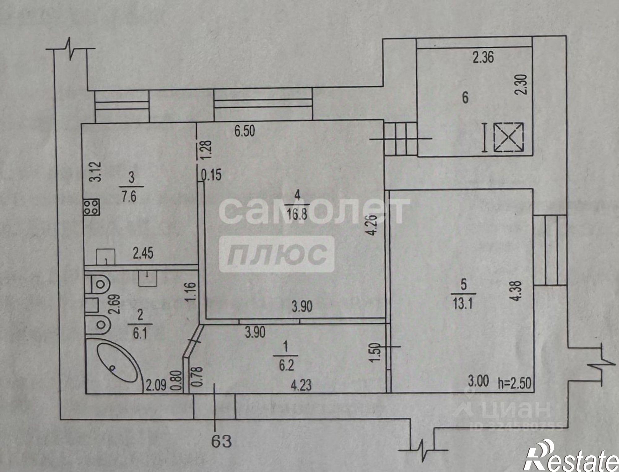 Купить квартиру за 7 500 000 рублей на улица Попова, 93
