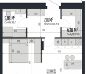2-комн, 51 кв м, этаж 2/15 Культурная улица, 14