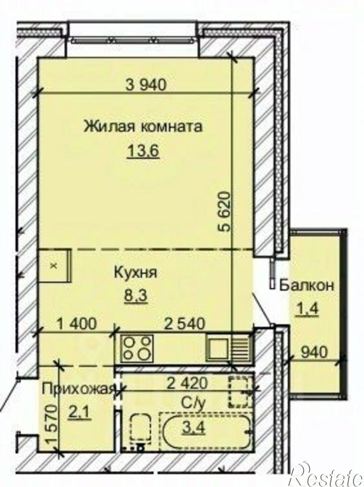1-комн квартира в новом доме ул Анатолия, 304,  д. 304