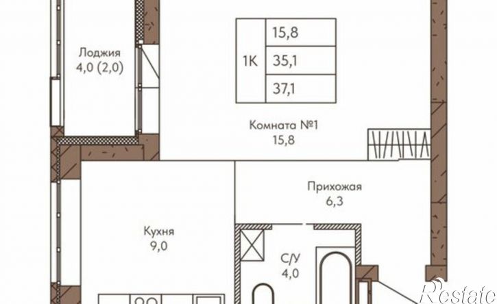 1-комн квартира в новом доме ул Никитина, 1А,  д. 1А
