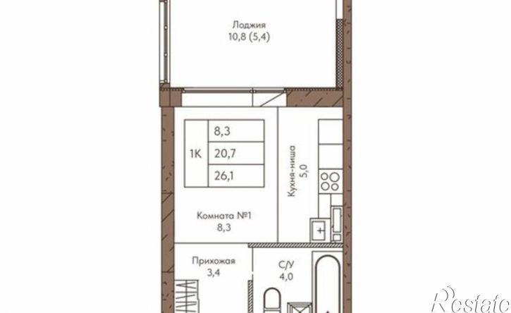 1-комн квартира в новом доме ул Никитина, 1А,  д. 1А