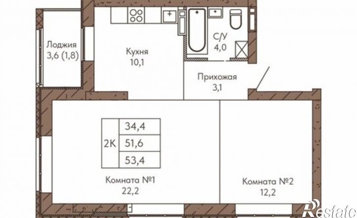 2-комн квартира в новом доме ул Никитина, 1А,  д. 1А