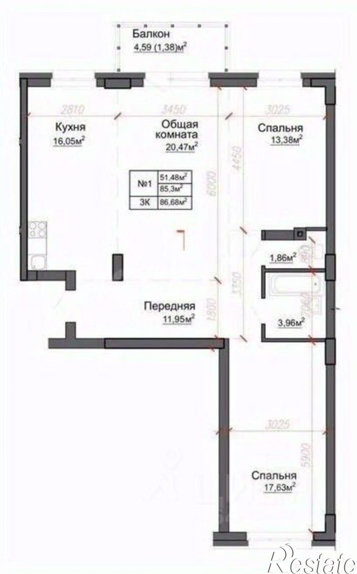 3-комн квартира ул Балтийская, 103,  д. 103