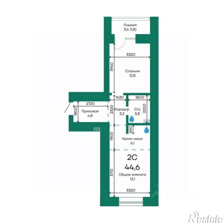 2-комн квартира в новом доме Просторная улица, 390 к2,  д. 390 к2