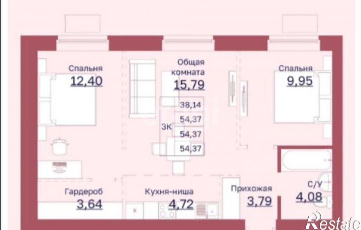 3-комн квартира улица Гоголя, 52,  д. 52