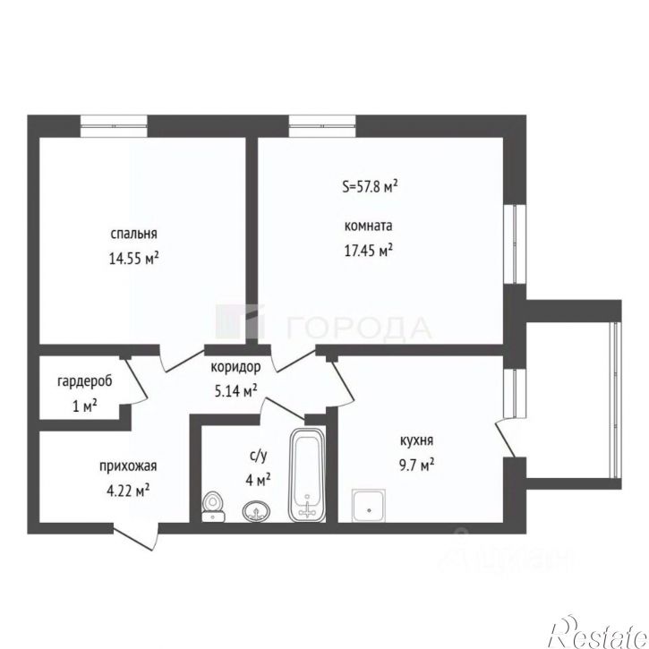 2-комн квартира улица Юрина, 168К,  д. 168К