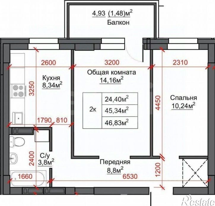 2-комн квартира ул Сергея Ускова, 42,  д. 42