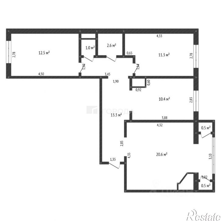 3-комн квартира пр-кт Строителей, 34,  д. 34