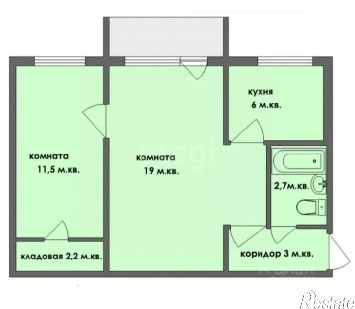 2-комн квартира ул Брестская, 12,  д. 12