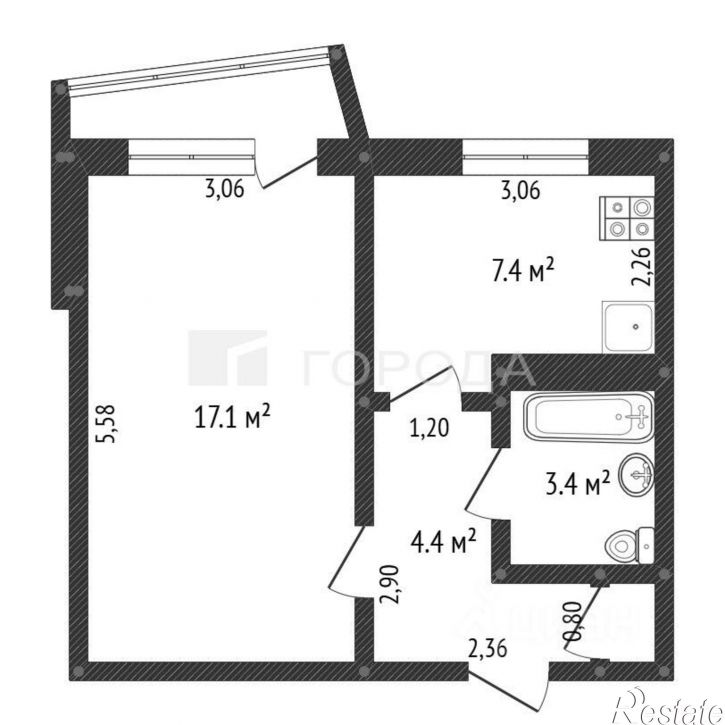 2-комн квартира улица Шукшина, 22,  д. 22