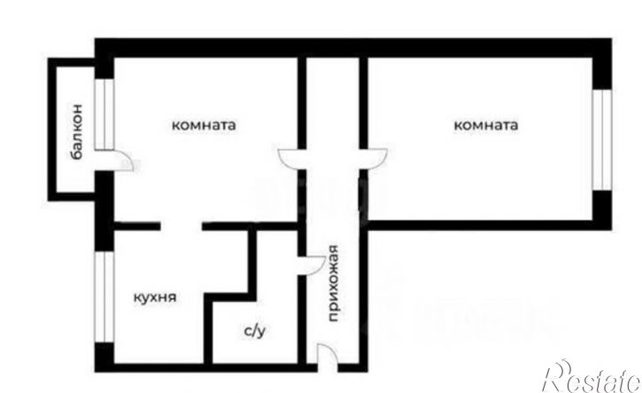 2-комн квартира улица Мерзликина, 6А,  д. 6А