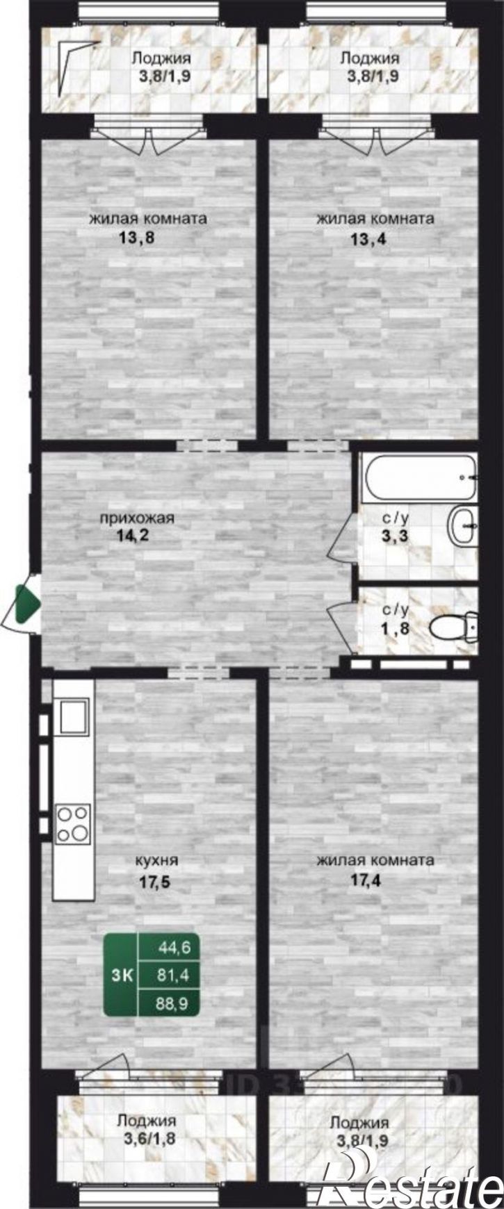 3-комн квартира 6-я Нагорная улица, 31,  д. 31