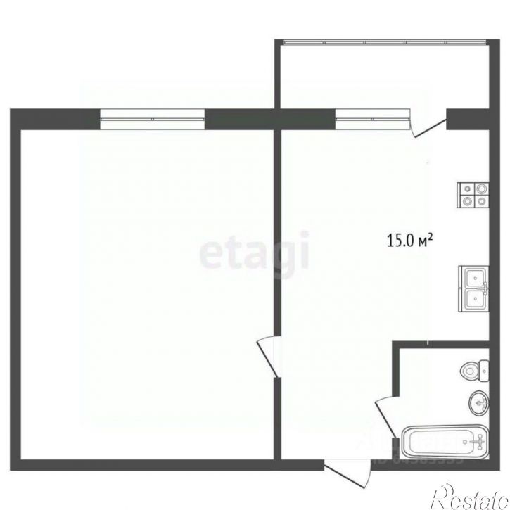 1-комн квартира ул Анатолия, 35а,  д. 35а