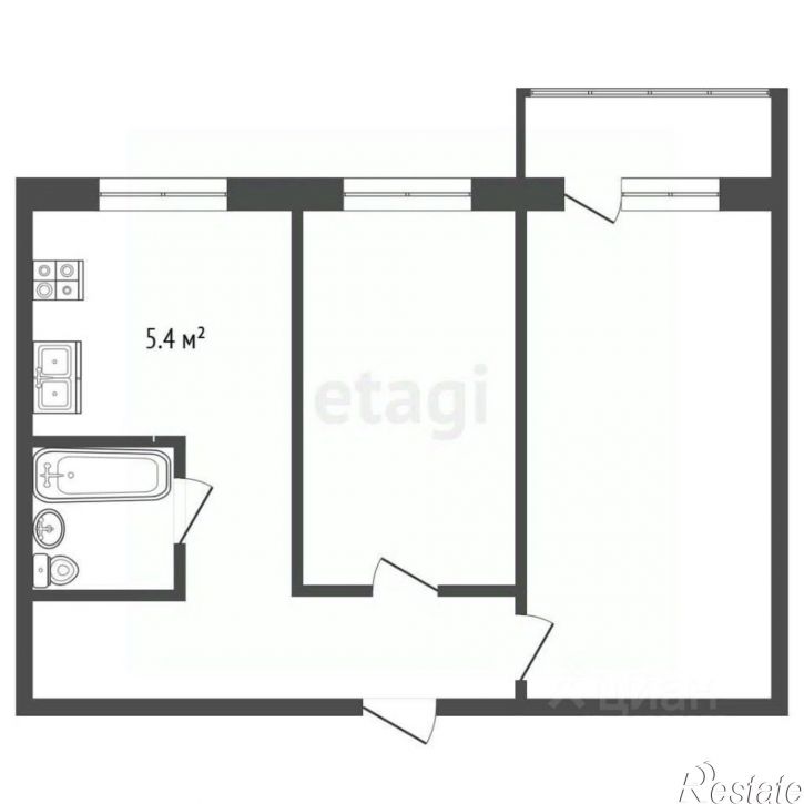 2-комн квартира ул Антона Петрова, 128,  д. 128