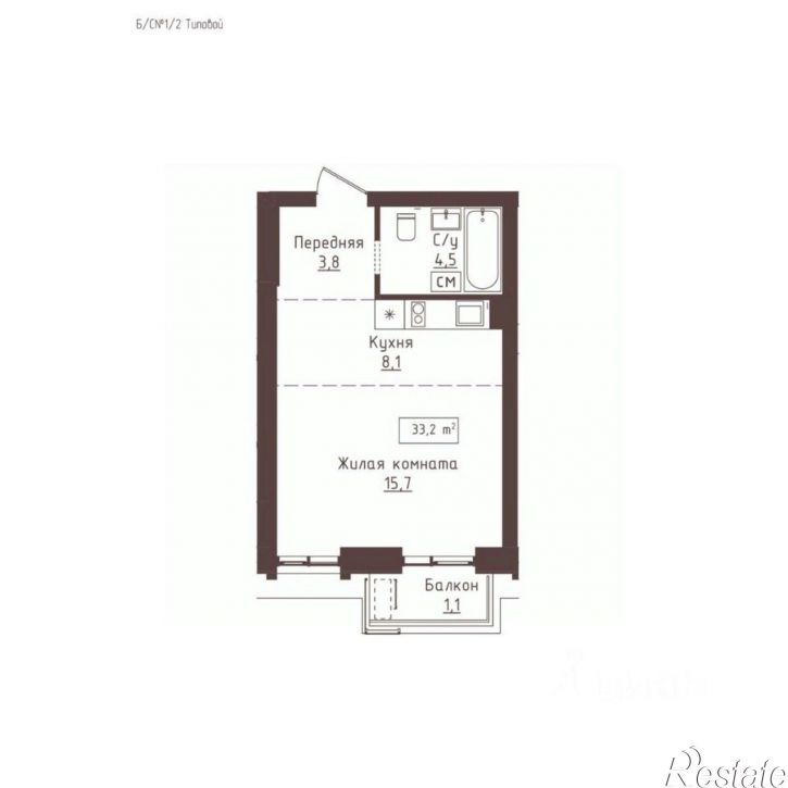 1-комн квартира в новом доме ул Папанинцев, 155,  д. 155