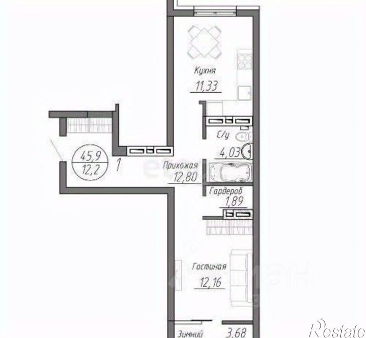 1-комн квартира Красноармейский пр-кт, 61б,  д. 61б