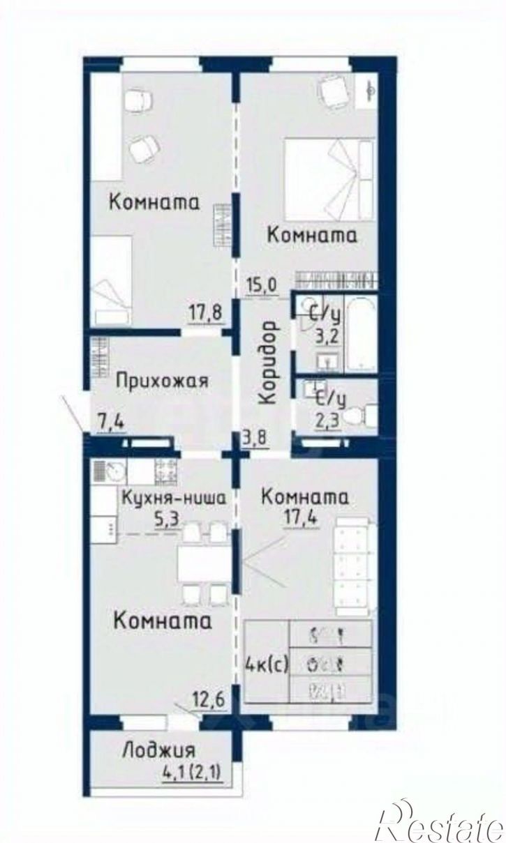 4-комн квартира улица Солнечная Поляна, 94 к5,  д. 94 к5