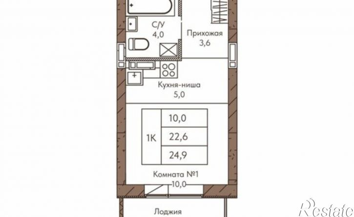 1-комн квартира в новом доме улица Никитина, 2,  д. 2