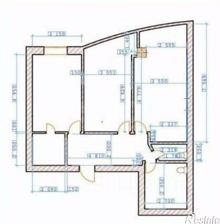2-комн квартира Партизанская улица, 76,  д. 76