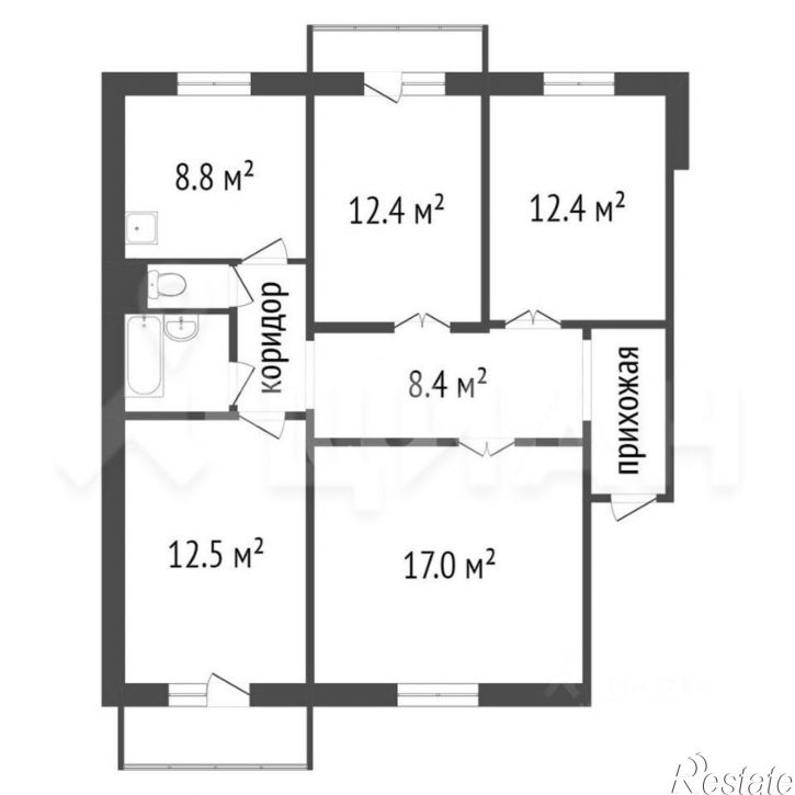 4-комн квартира Лазурная улица, 22,  д. 22