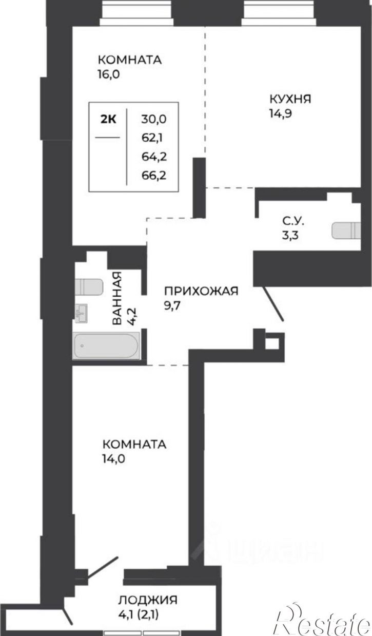 2-комн квартира в новом доме ул Шумакова, 14А,  д. 14А
