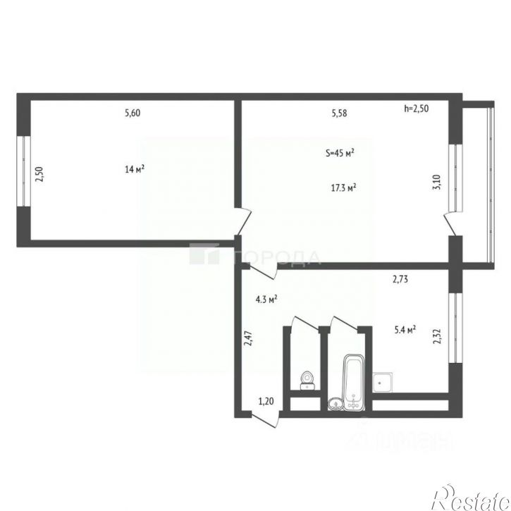 2-комн квартира улица Чкалова, 34,  д. 34