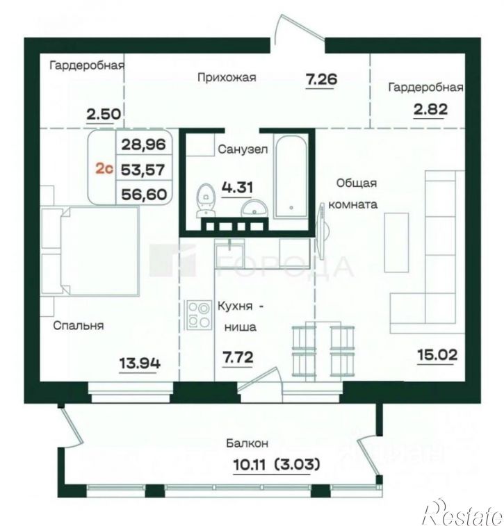 2-комн квартира пр-кт Строителей, 18 1,  д. 18 1,  к. 1