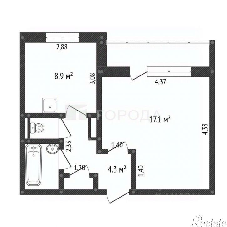 1-комн квартира проспект Строителей, 38,  д. 38