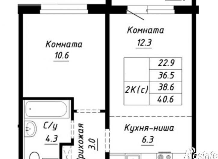 2-комн квартира в новом доме улица им. Анатолия Мельникова, 1